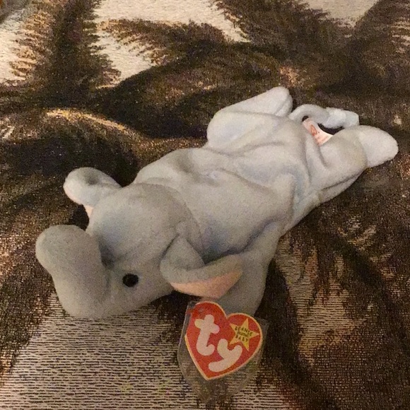 TY Beanie babies elephant Peanut blue pink NWT great for stacking stuffe… - Picture 2 of 8